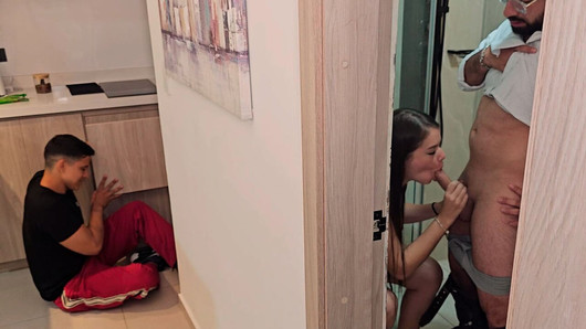 Colombian hires couple for housekeeping and fucks girl behind husband's back