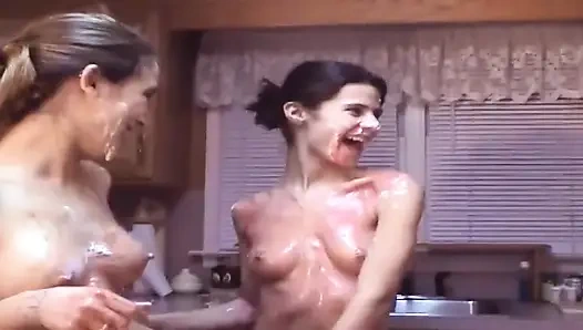 Sloppy Kitchen Babes Dripping Whipped Cream and Sauce Everywhere