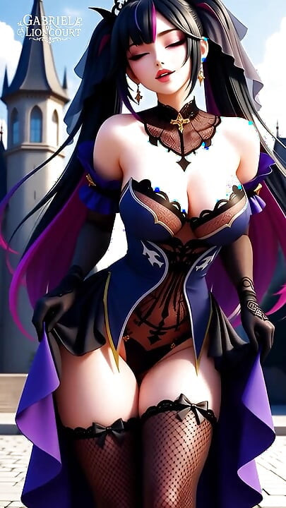 Hentai Gothic Girls with Dyed Hair Showing off Their Big Tits Full Movie