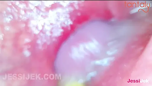 Pendidikan seks bareng jessie dan boneka tantaly. Endoskopi di pantat menunjukkan Creampie di dalam. JessiJek