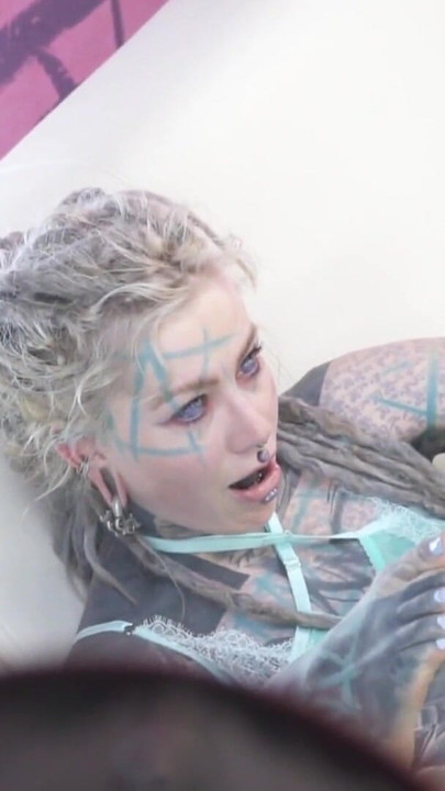 Behind the Scenes with Heavily Tattooed Skinny Girl Anuskatzz | Clip 2