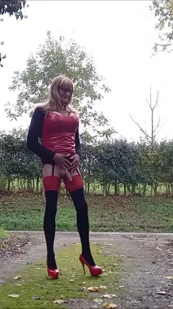 Epic moment from "Crossdressing Fun by the Roadside"