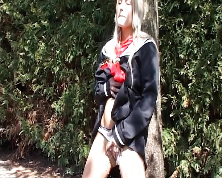 Blonde Babe Pisses Wild Closeup