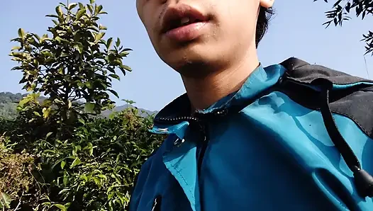 Güzel bir çay plantasyonunda yürüyüş rahatlatıcı doğa macerası