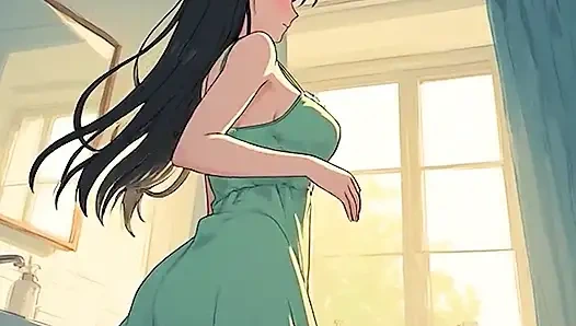 Ai anime hentai sansürsüz, 18 yaşındaki genç hentai orta yaşlı seksi kadının sansürsüz videosu, Kiidzy Animates'in yakın çekiminde 3 boyutlu çizgi film