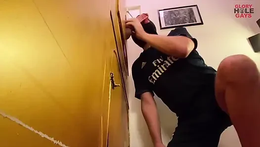 Xl Cock Double Blowjob at the Gloryhole