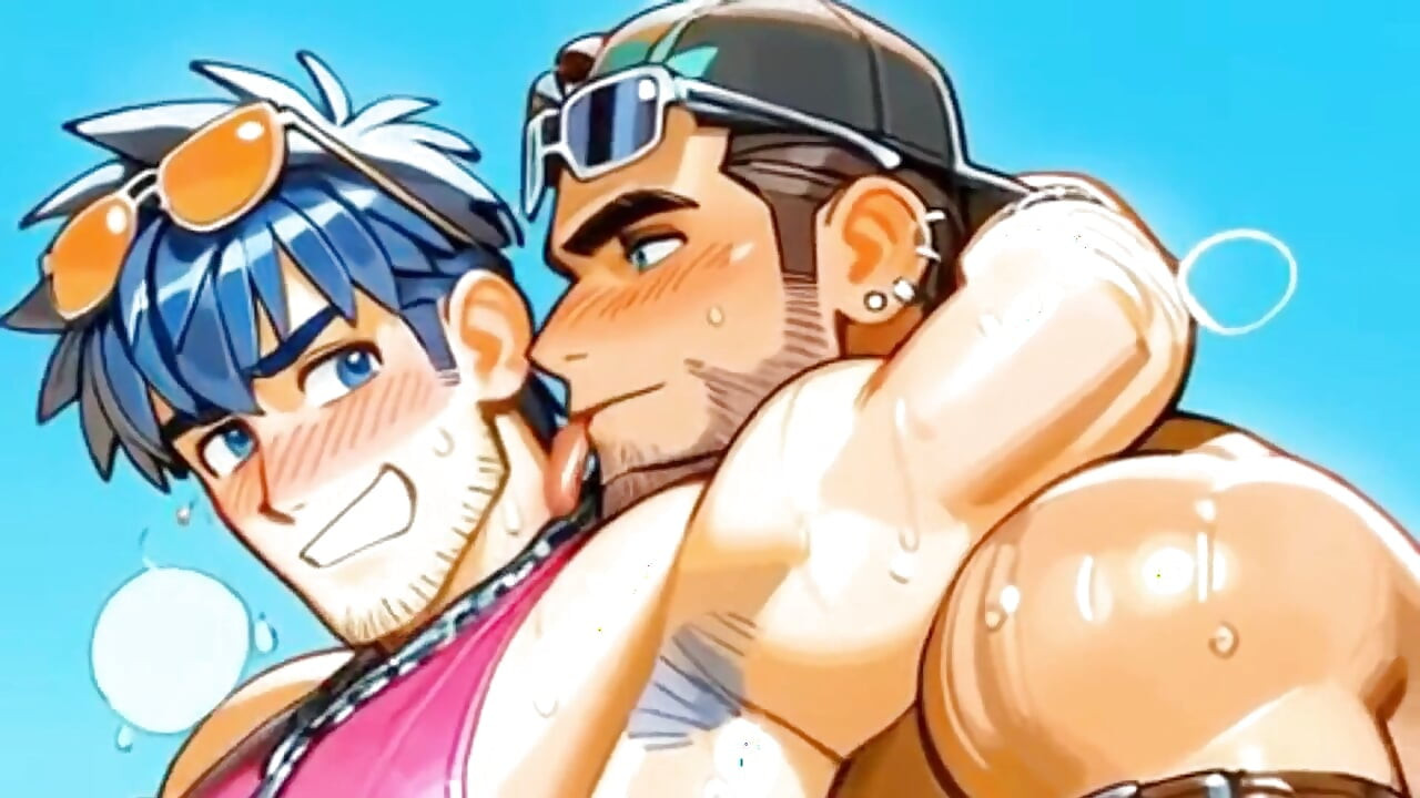 I Fulfilled My Dream of Eating a Guy's Ass on the Beach. Bara Yaoi Hentai Animation