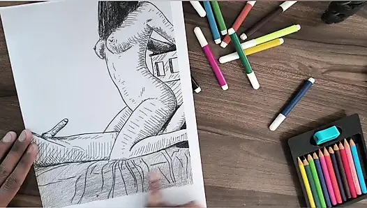 Пакистанская девушка и бойфренд наслаждается работой на улице в комнате