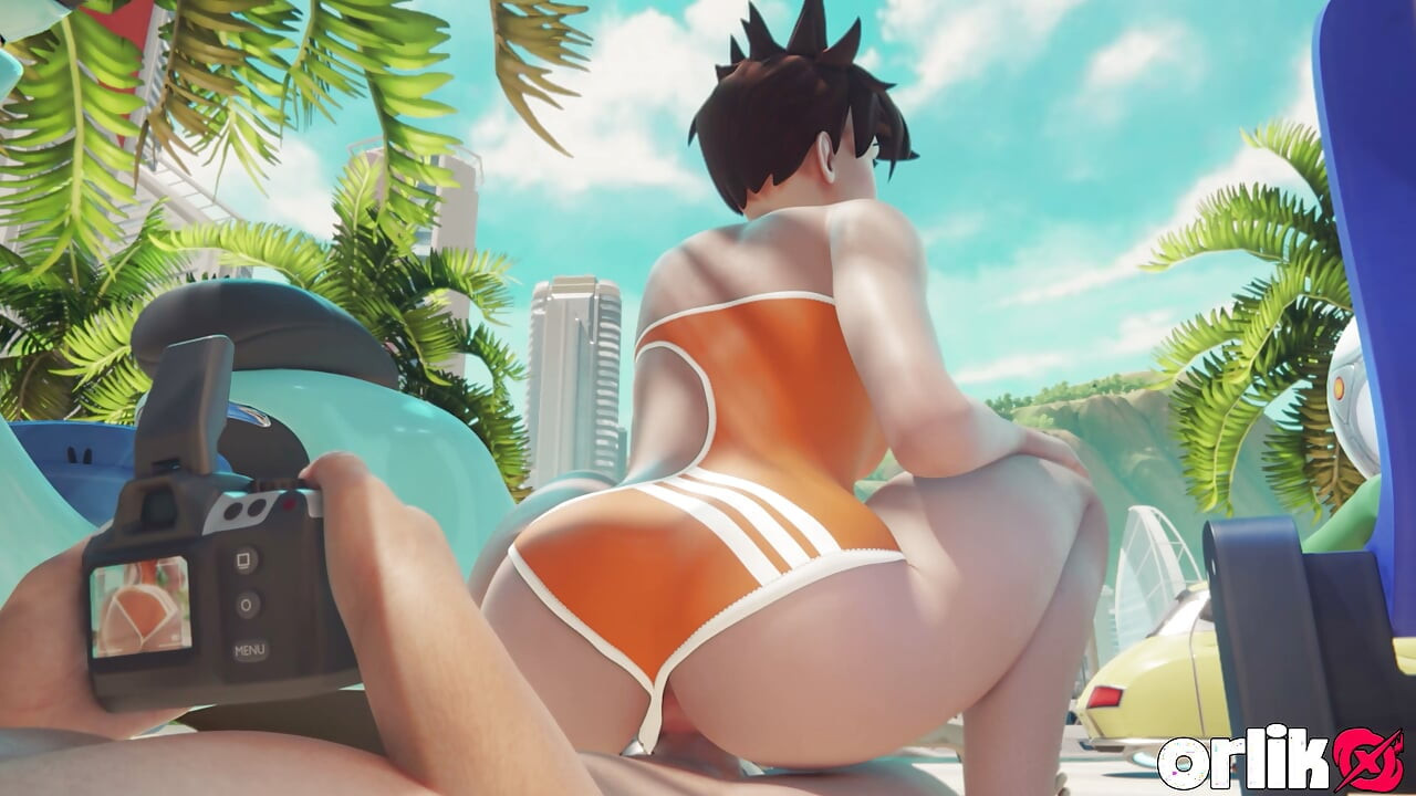Tracer plajda sakso ve prezervatif sikişi ve vahşi anal binme ve meme sikişi boşalması - 3 boyutlu overwatch animasyonu