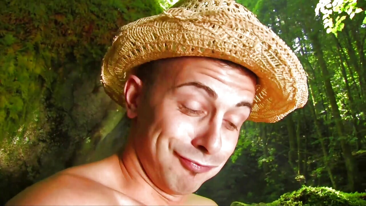 Sexy redhead undressed and roughly ass fucked in the woods