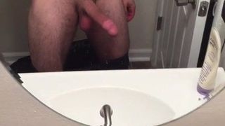 Beating off in my bathroom