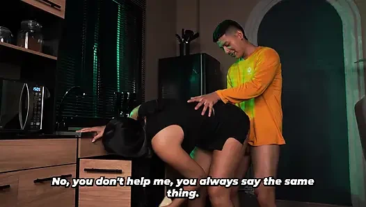 Stepson Can't Stay Still, So His Stepmother's Big Ass Keeps Him Entertained