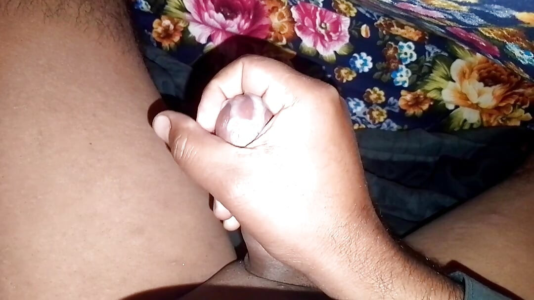 Big hard cock handjob in night