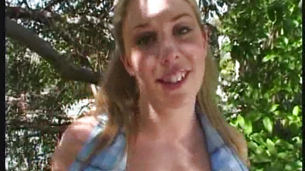 Mature Blonde MILF Drenches Glass with Golden Stream Outdoors