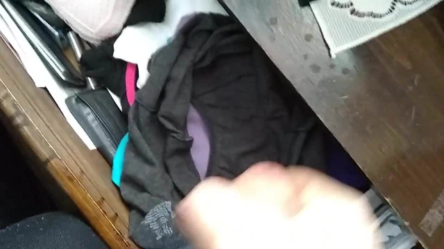 Sissy bottom cums in not step mom's panties