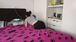 His hot stepdaughter is fucked, and he gave her a nice phone