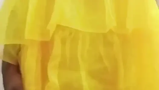 Indian Gay Crossdresser Gaurisissy XXX Sex in Yellow Lehenga