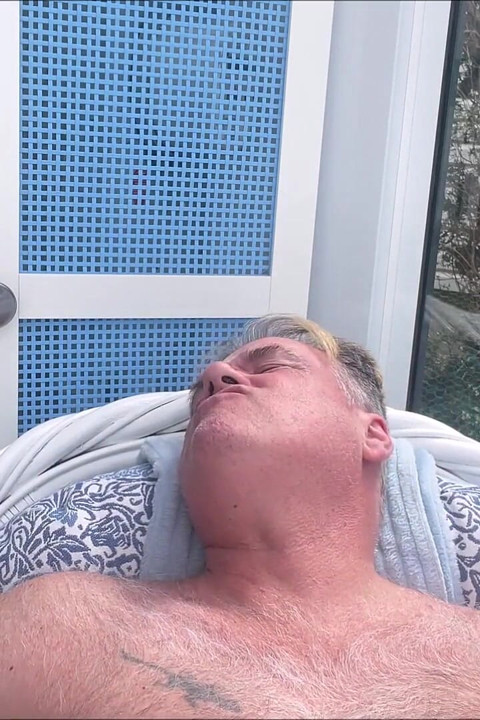 Hunk Stepdaddy Bear Naked Sunbathing in the Veranda 6