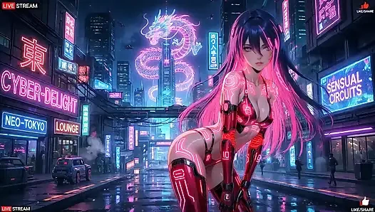 Sensual Cyberpunk Girl in Punk Style – Multiple Hot Scenes