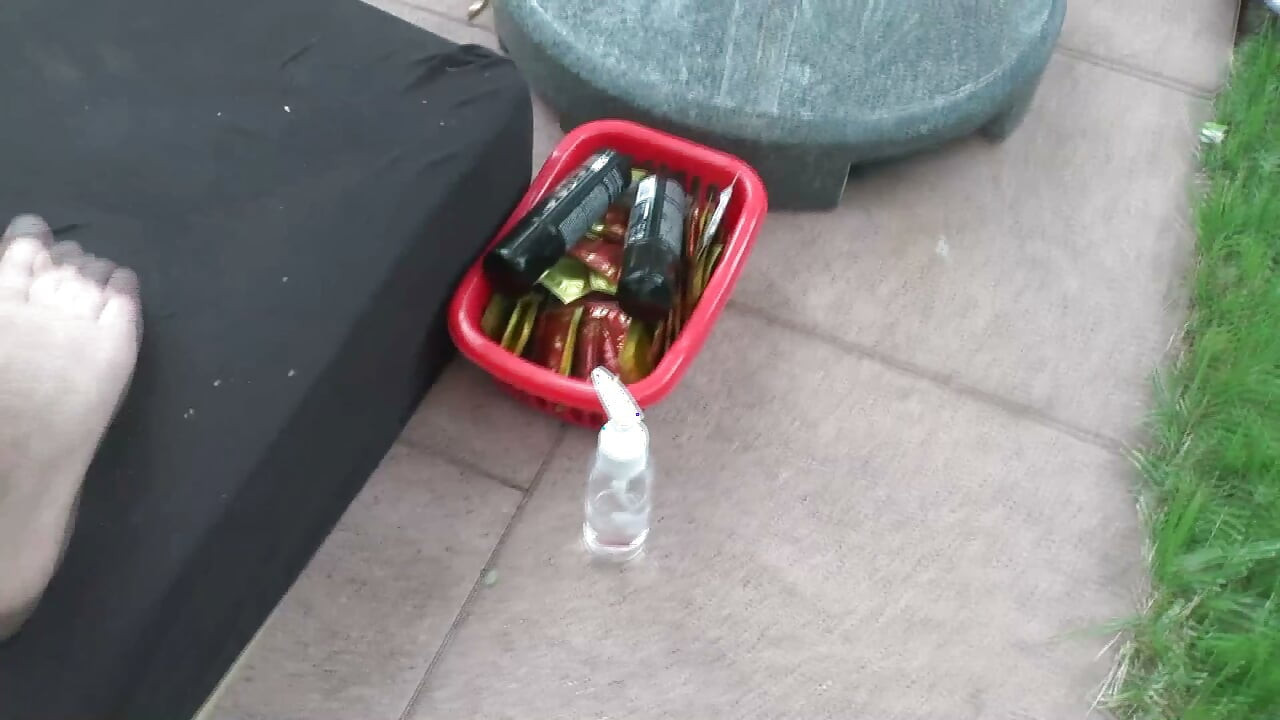 Outdoor Gangbang - Busty Brunette Used by the Whole Crew