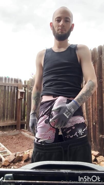 Working in the sun in my underwear
