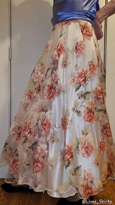 Slippery smooth satin layers underneath my skirt