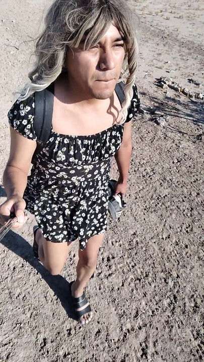 Spectacular moment from "Cute Ladyboy In Public With Very Hot Mini Skirt And Sandals"