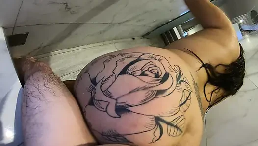 Sex with a Single Stepmother in the Shower