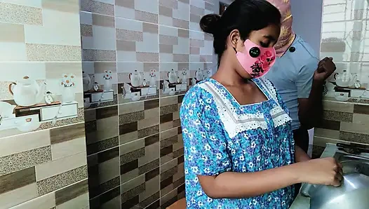 My husband can't wait for a moment to fuck my tight pussy__Desi kitchen fuck xxx