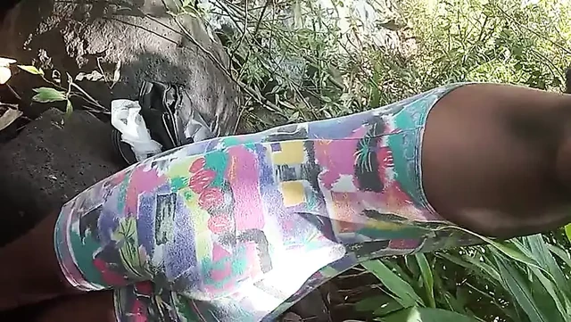 Sensual masturbation and cumshot outdoor