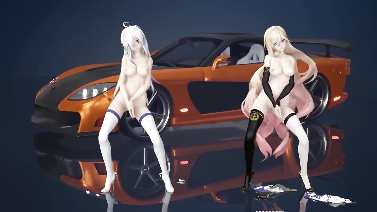 Chocolate Cream Duet Striptease; Black Stockings; White Stockings; Racing Leotards