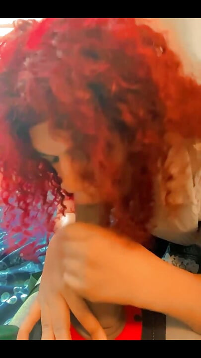 Sucking Big Black Dildo