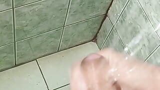 man in the shower ends up masturbating until he comes - watch the end