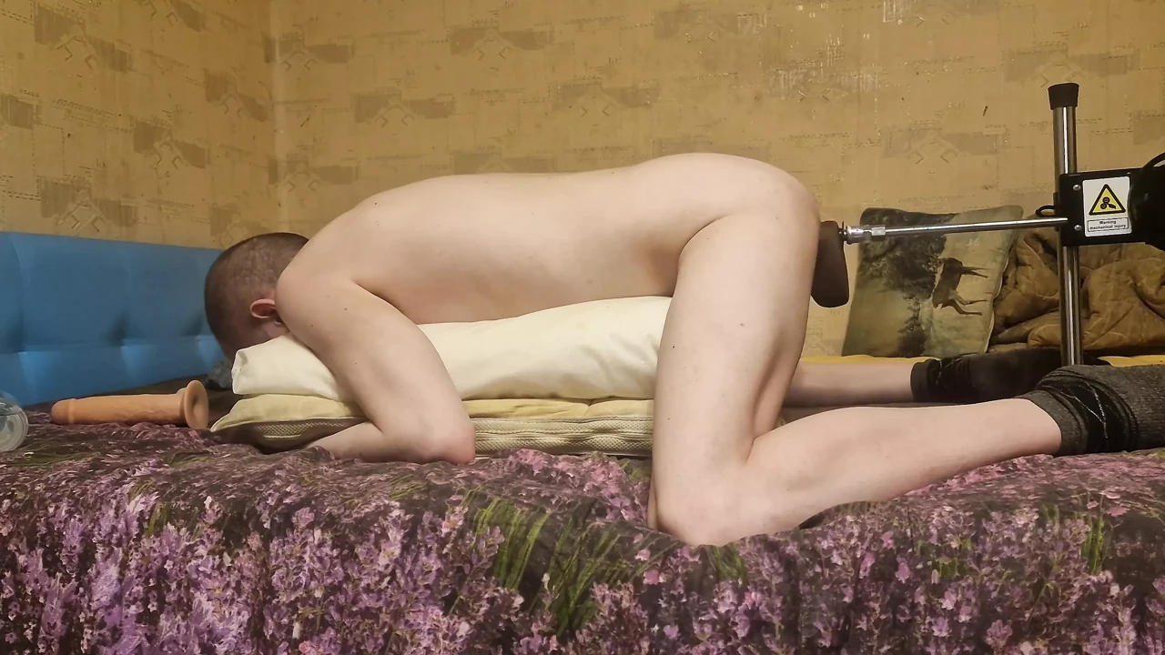Man ass fucking machine bbc dildo