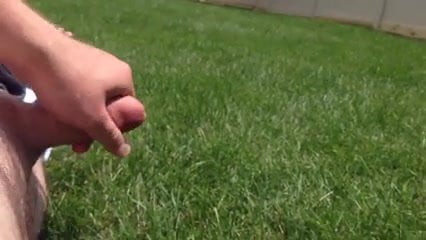 Cumming in my backyard.