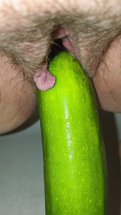 She wanted her tight pussy to play with cucumber and fuck