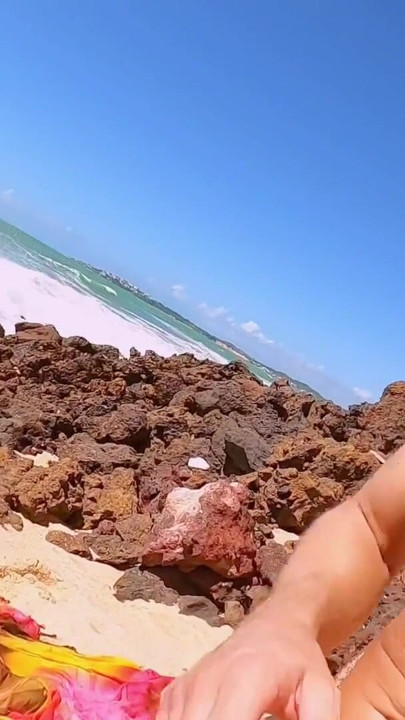 Horny Beach Walk Turns Into Outdoor Sex and Facial | Clip 3