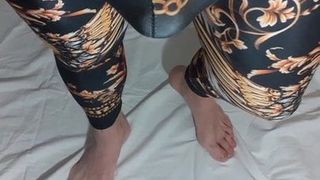 Amazing leggings and nice cock