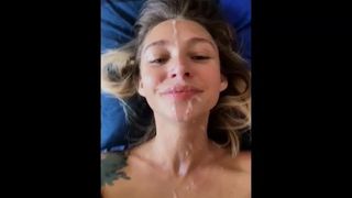 Lying on her back facial 51