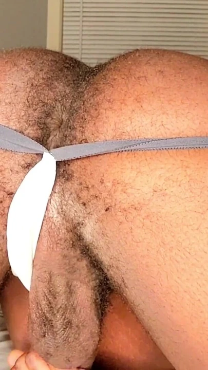 Shaking Chubby Brown Ass And Play With BBC In Jockstrap | Clip 1