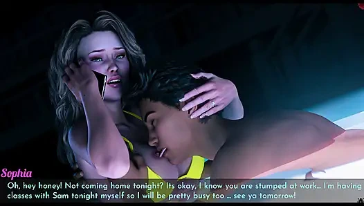 A Wife and Stepmother Real Fucking Sophia Addicted to Sam's Cock and Almost Get Caught