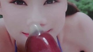 Kondomspiel-Hommage für asiatisches Modell