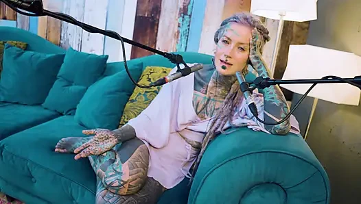 I talk about A - authentic - ASMR - Podcast - Talking - tattoo girl model goth punk dreadlocks
