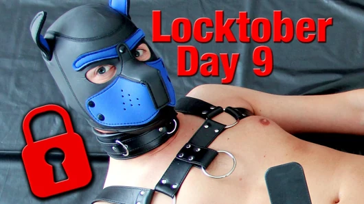 Locktober 9. gün - bekaretli azgın köpek yavrusu kendine şaplak atıyor ve meme ucuyla oynuyor
