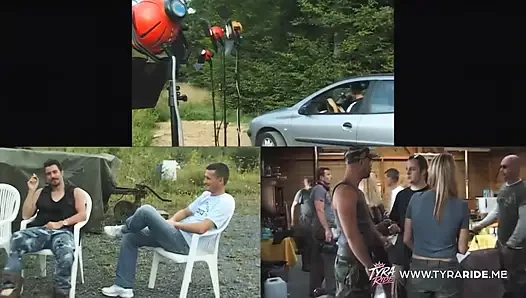 Sarışın ve esmerle kamera arkası yetişkin filmi çekimi