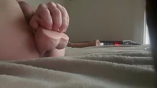 stretching my hole with 11 inch dildo