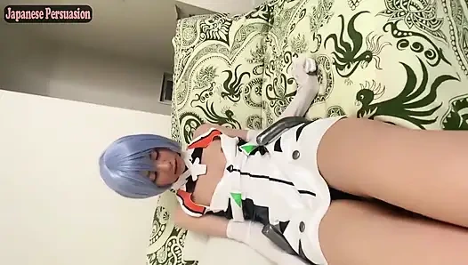 Rekaman pribadi cosplayer asli. Evangelion rei sync mengarah ke doggy climax - pov