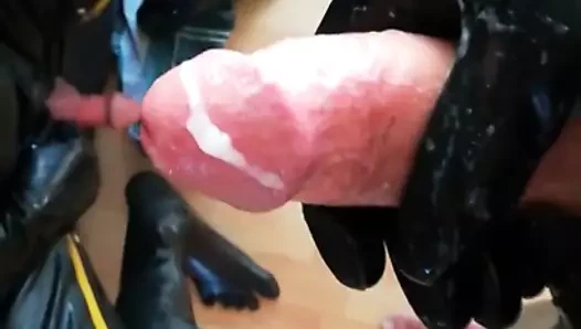 Spermfriend rubber boşalmak üzerinde çük ve oyun ile sperm