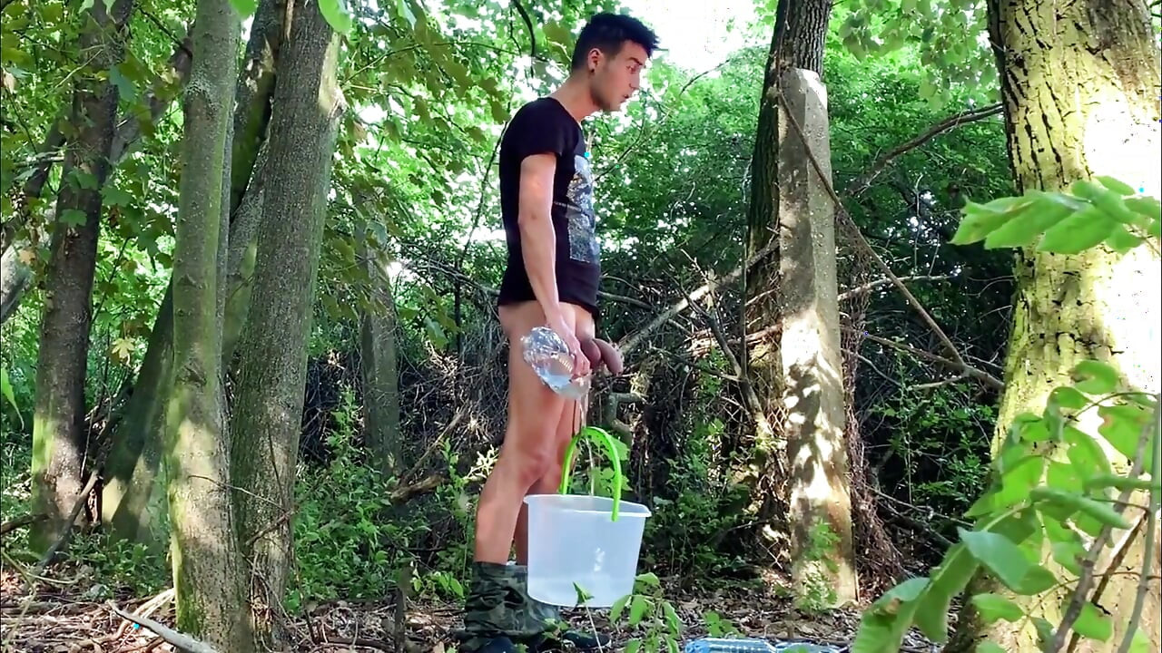 Weight on Balls and Cock - Bucket Filled with Water on Cock and Balls