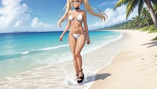 Rumi ile yürüyüş - amcığıyla oynuyor